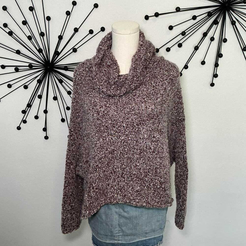 Free People chunky knit sweater cowl neck slouchy cozy boho pullover